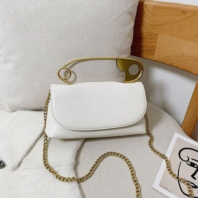 Retro Metal Pin Design Crossbody Bags PU Leather