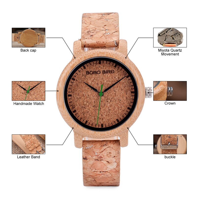 BOBO BIRD M12 Bamboo Wood Quartz Watch For Men And Women