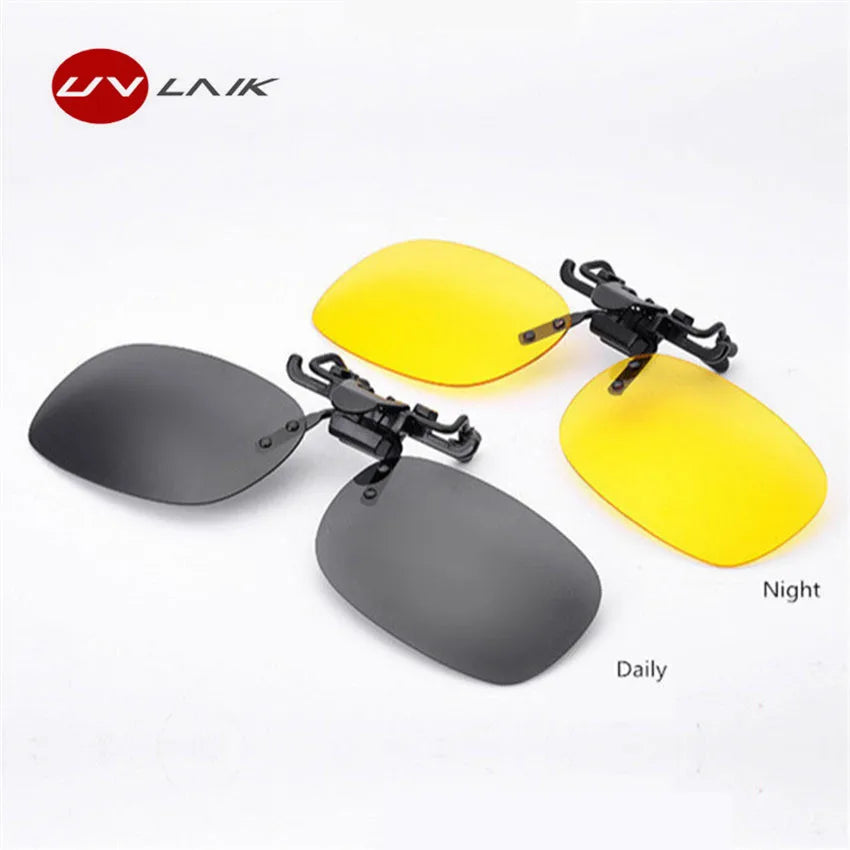 Retro Flip Up Polarized Sunglasses Clip On Myopia Glasses UV400 Three sizes