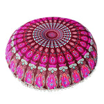 Mandala Floor Pillows Case Bohemian Meditation Cushion Cover Round Flower Print Pouf Retro Boho Tapestry Cover Cases 1PC 45CM