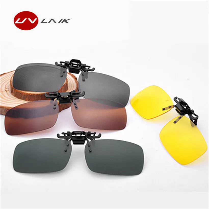 Retro Flip Up Polarized Sunglasses Clip On Myopia Glasses UV400 Three sizes