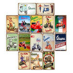 Vespa Retro Metal Tin Signs Motorcycle Plaque Wall Decor