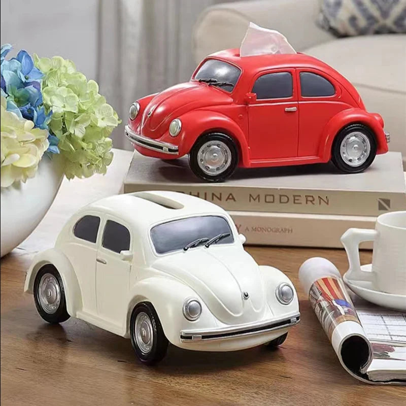 Beetle Car Tissue Box Creative Car Model Tissue Holder Box Resin Beetle Car