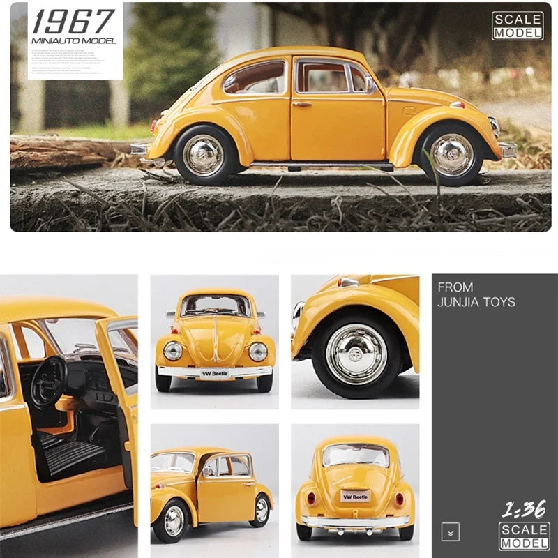 Simulation Toy Vehicles 1967 Retro Classic Beetle 1:36 Alloy Collection Model Car