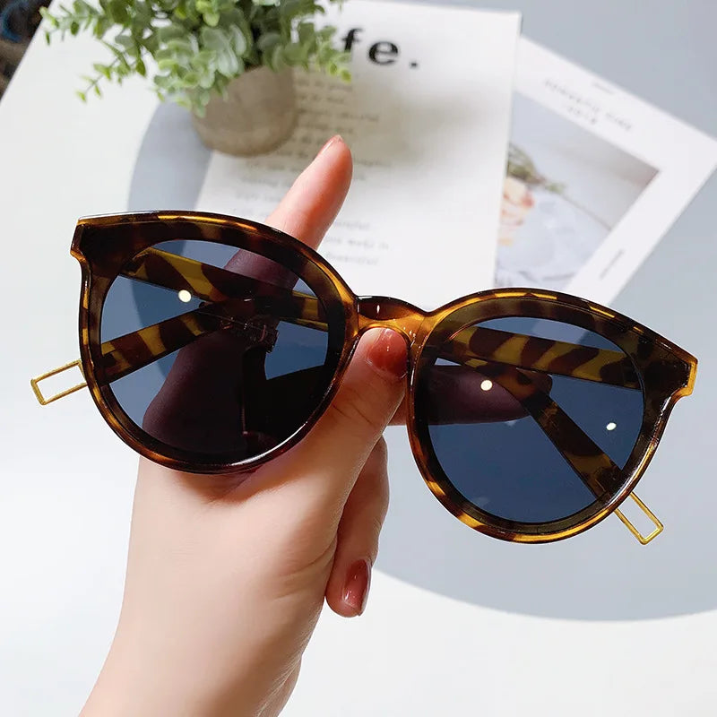 New Retro Oversized Round Sunglasses Brand Designer Fashion Gradient Sun Glasses