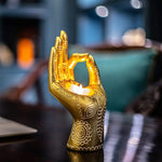 Buddha Candle Holder Ornament Home Decor Retro Statues Tealight Lights for Meditation Relaxing