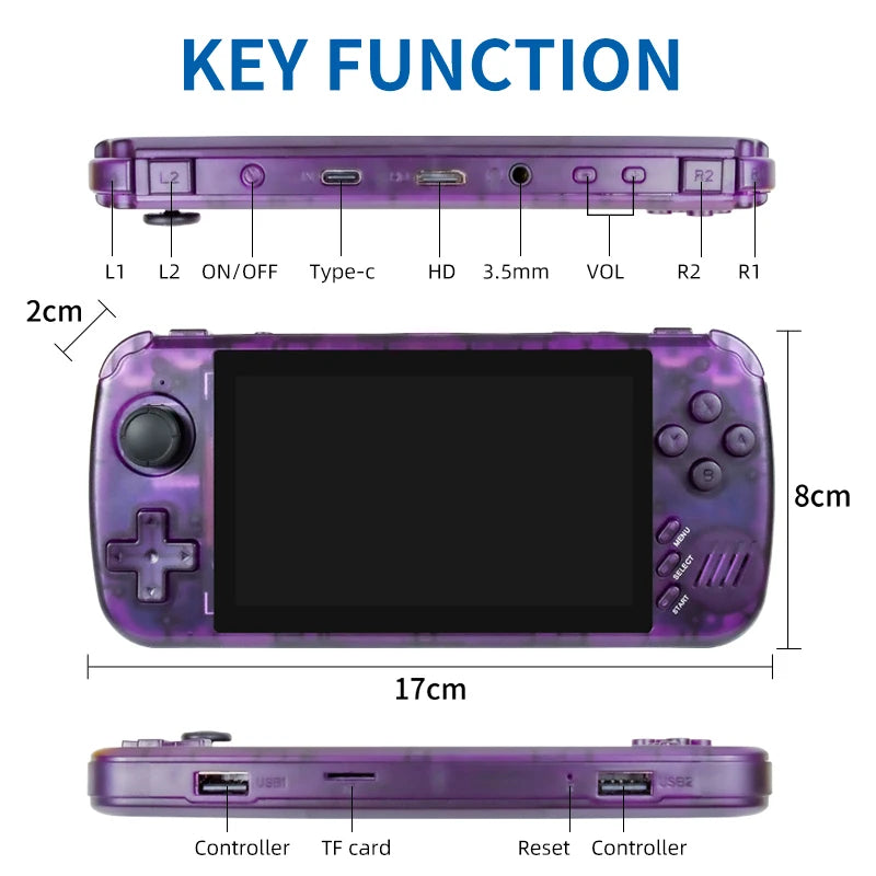 POWKIDDY NEW X39 Pro Handheld Game Console 4.5 Inch Ips Screen Retro Game