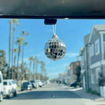 Disco Ball Car Pendant Rear View Mirror Hanging Ornament Retro Groovy     Accessories