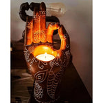 Buddha Candle Holder Ornament Home Decor Retro Statues Tealight Lights for Meditation Relaxing