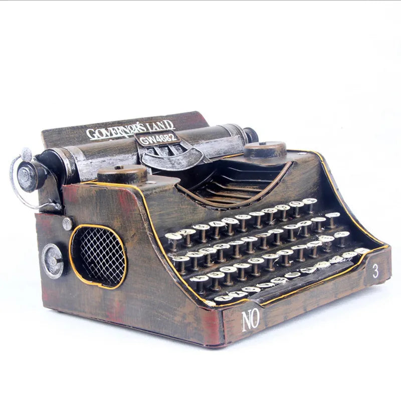 large Retro Typewriter Creative Cafe Bar Decor Accessories Home Furnishing Iron Crafts.