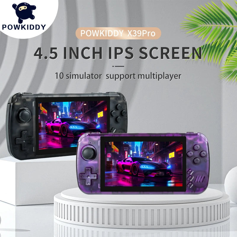 POWKIDDY NEW X39 Pro Handheld Game Console 4.5 Inch Ips Screen Retro Game