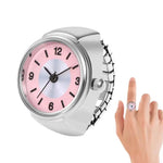 Round Finger Watch Ring Elastic Strap Alloy Watches Retro Roman Quartz Watch Rings.