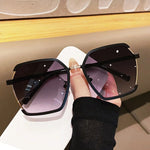 Square Sunglasses Oversized White Tea Original Brand Design Sunglasses