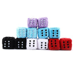 Fuzzy Plush Dice With Dots Retro Square Hanging Pendant Fuzzy Dices