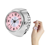 Round Finger Watch Ring Elastic Strap Alloy Watches Retro Roman Quartz Watch Rings.