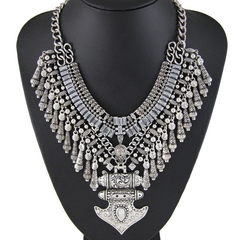 Large Retro Collar Statement Choker Necklace