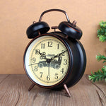 Night Light Alarm Clock European Vintage Retro Metal Alarm Clock