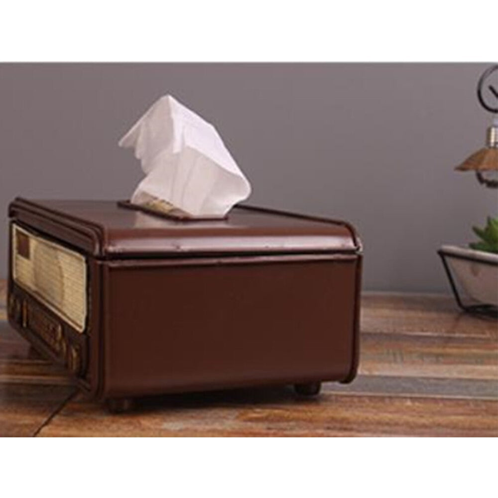 Retro Radio Shape Tissue Paper Box Napkin Storage Box Container