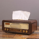 Retro Radio Shape Tissue Paper Box Napkin Storage Box Container