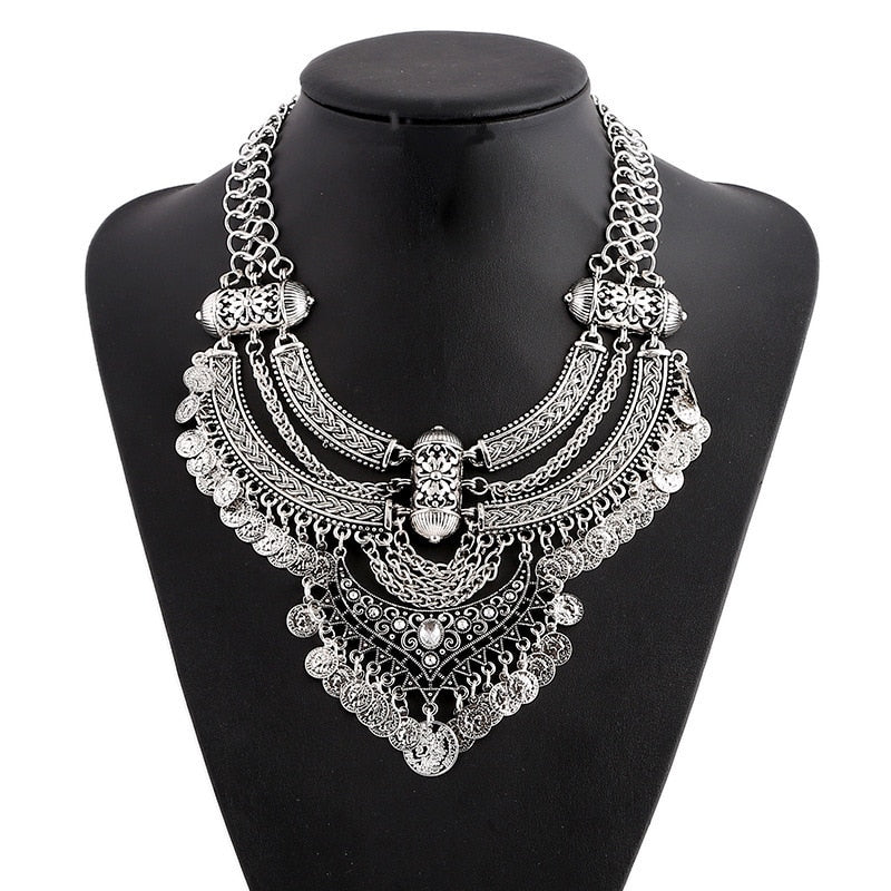 Large Retro Collar Statement Choker Necklace