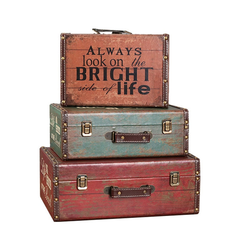 Retro Artcrafts Wooden Box Suitcase Decor