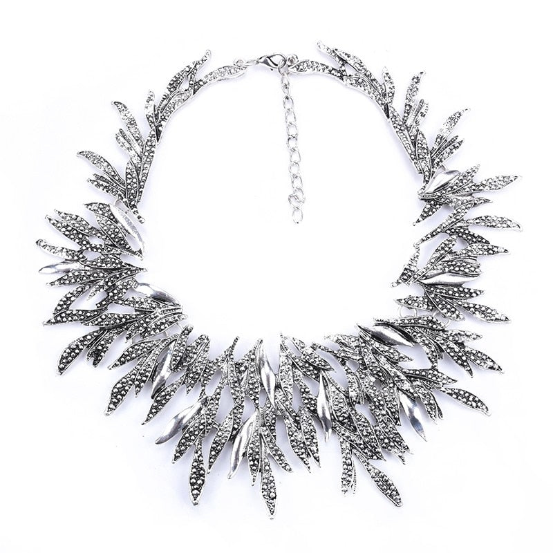 Metal Retro Starburst Statement Choker Necklace