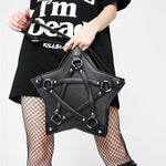 JIEROTYX Dark Gothic Pentagram Shoulder Bag Unisex Retro Handbag