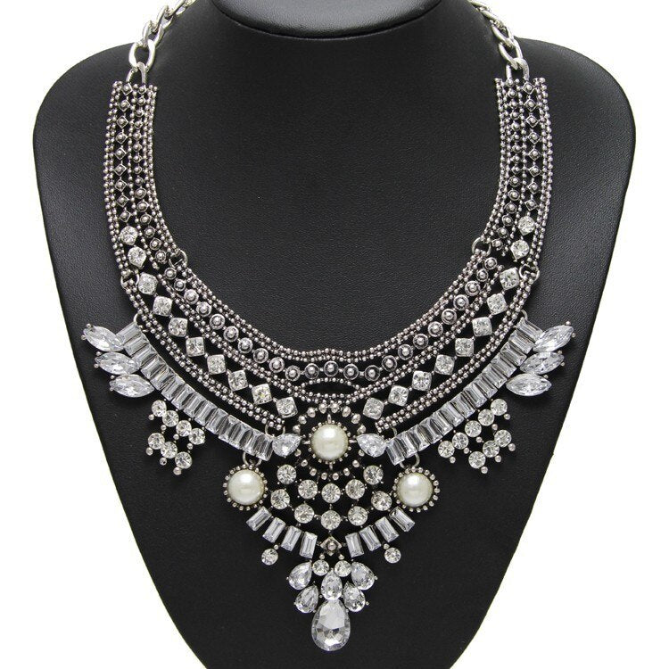 Large Retro Collar Statement Choker Necklace