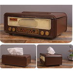 Retro Radio Shape Tissue Paper Box Napkin Storage Box Container