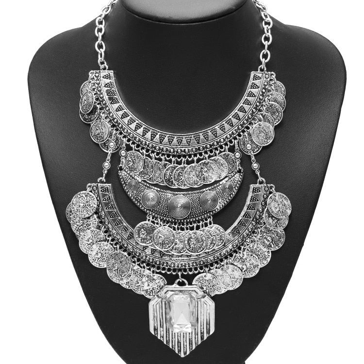 Large Retro Collar Statement Choker Necklace