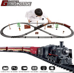 Electric Train Toy Set Car Railway Tracks Steam Locomotive Engine