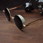 Classic Gothic Steampunk Sunglasses Retro Round Metal Frame Sunglasses UV400