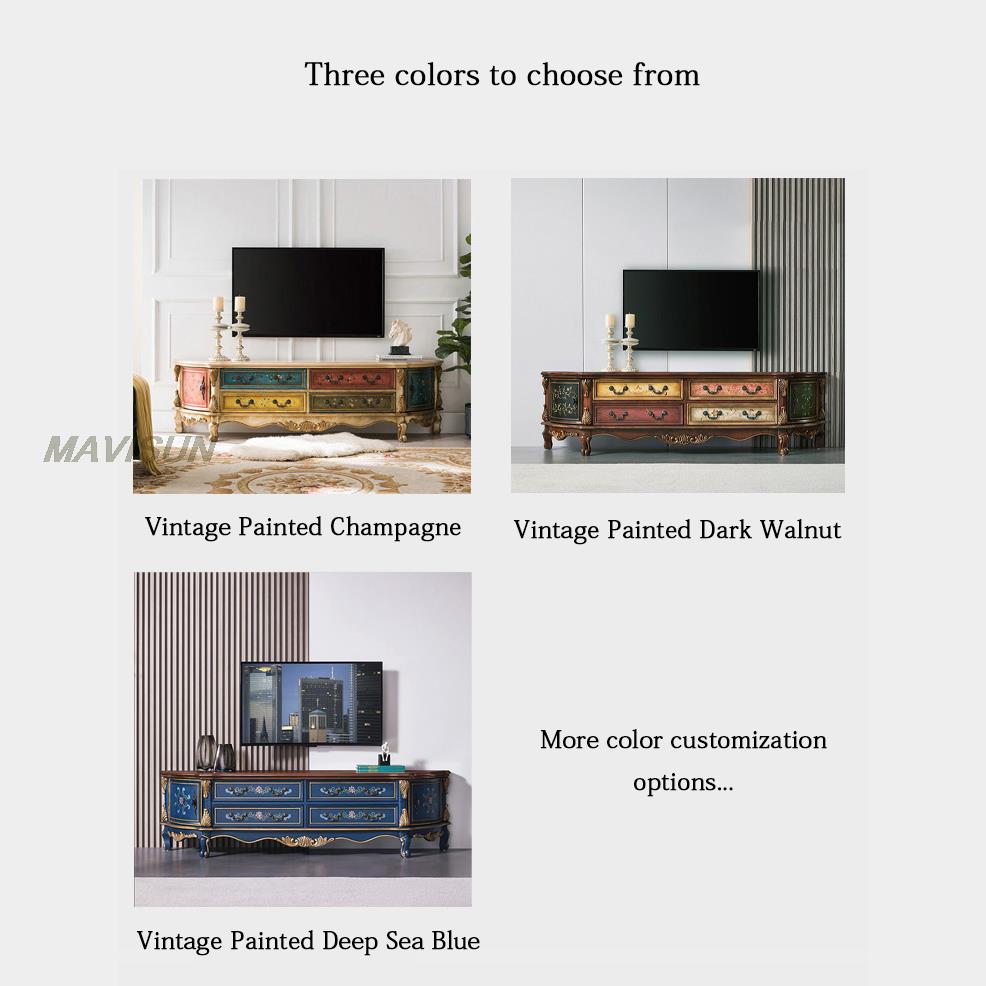 Rustic Retro Painted Living Room Tv Cabinet