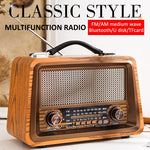 Portable Wooden Retro Radio - Wireless Bluetooth Speakers