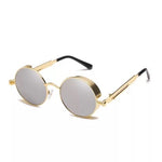 Classic Gothic Steampunk Sunglasses Retro Round Metal Frame Sunglasses UV400