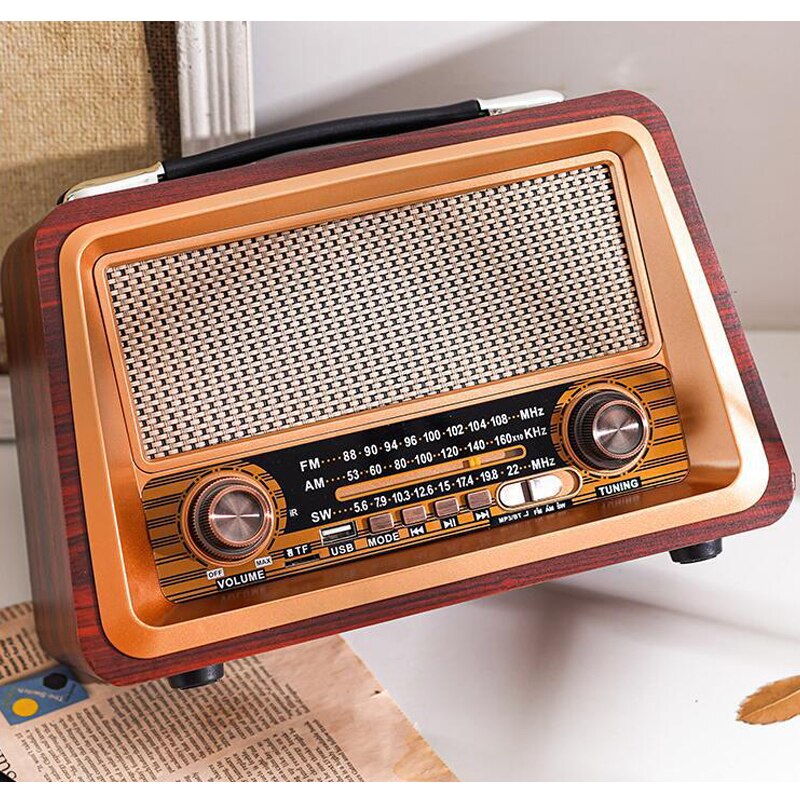 Portable Wooden Retro Radio - Wireless Bluetooth Speakers