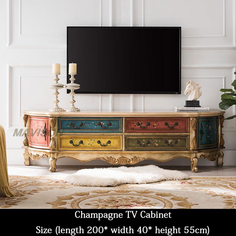 Rustic Retro Painted Living Room Tv Cabinet