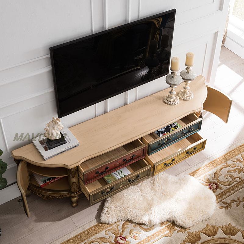 Rustic Retro Painted Living Room Tv Cabinet