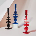 Candlesticks Holders Retro Glass Classic