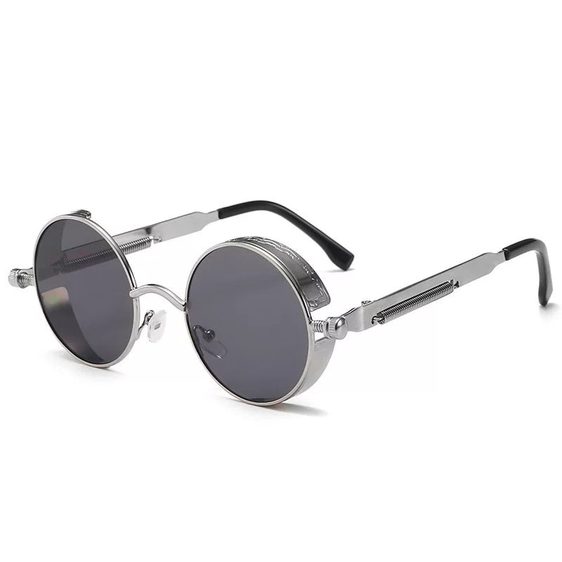 Classic Gothic Steampunk Sunglasses Retro Round Metal Frame Sunglasses UV400