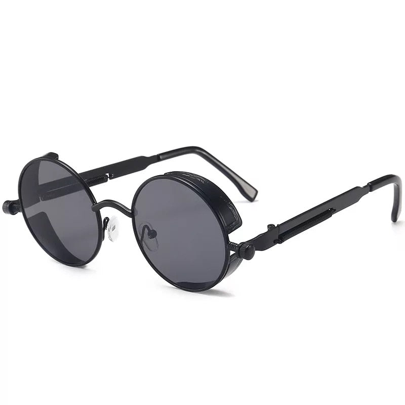 Classic Gothic Steampunk Sunglasses Retro Round Metal Frame Sunglasses UV400