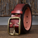 Thick Cowhide Copper Buckle Belt 3.8CM