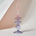 Candlesticks Holders Retro Glass Classic