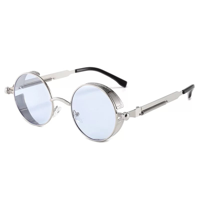 Classic Gothic Steampunk Sunglasses Retro Round Metal Frame Sunglasses UV400